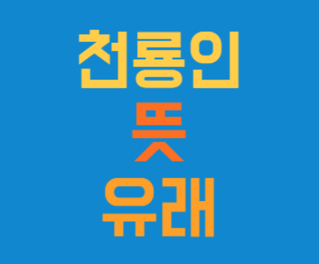  천룡인 뜻 의미, 그리고 유래를 알려 드립니다!!