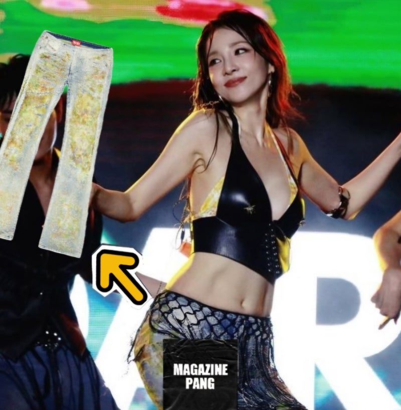 [팽디터의 패션탐구]반전매력, 산다라박 워터밤 패션 "디젤 D-Shark 부츠컷 진" (산다라박 워터....