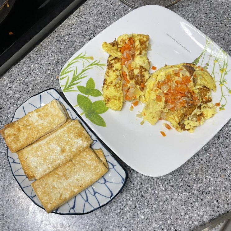 가족 저녁식사 준비 (1) 두부구이, 오믈렛(실패)