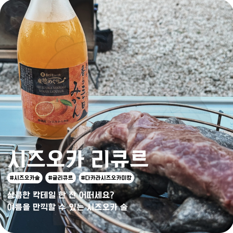  캠핑먹거리와 함께 즐겨본 귤 리큐르 일본 다카라 시즈오카 미캉