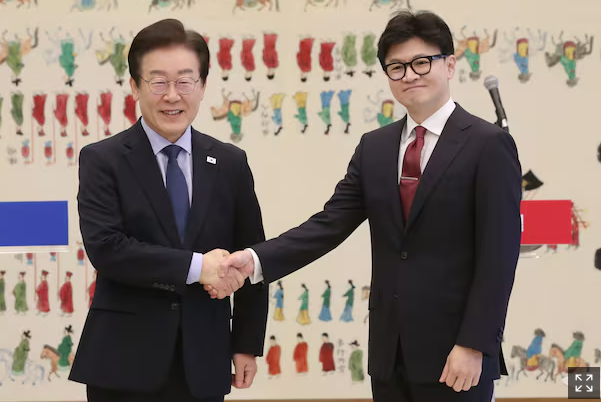 한동훈, “대표회담 정례화 하자” <b>이재명</b>, “<b>의료</b> 대란 양해... 