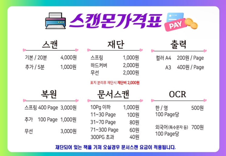  두꺼운 책과 문서는 셀프스캔 및 스프링 복원으로 스캔몬에서 모두 해결하자