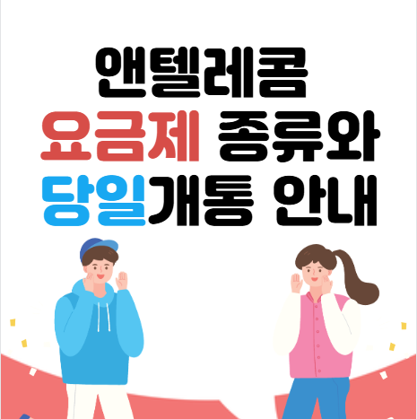  앤텔레콤 요금제 종류와 당일개통 안내