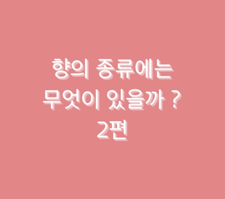  향의 종류에는 무엇이 있을까 ? 2편