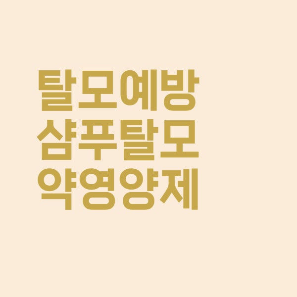  탈모예방에 좋은 샴푸 탈모약 영양제 성분에 대해 알아보자