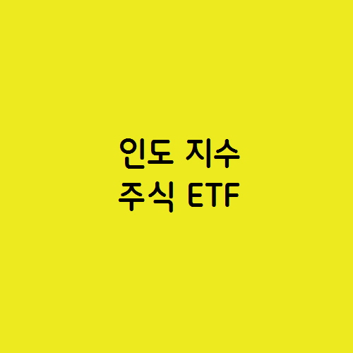  요즘 상승세인 인도 지수 주식 ETF