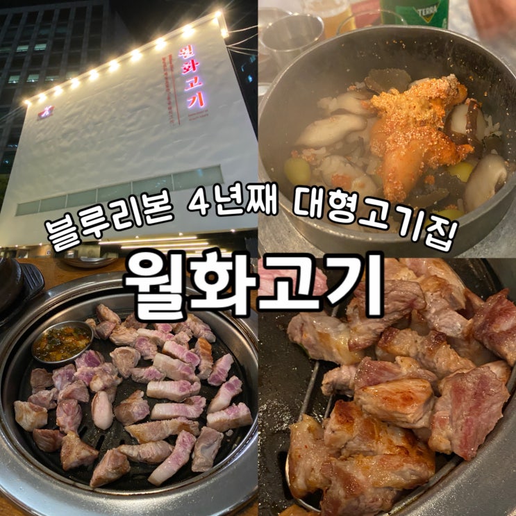  보라매 월화고기 블루리본 대형 고깃집 회식 외식 모임 추천