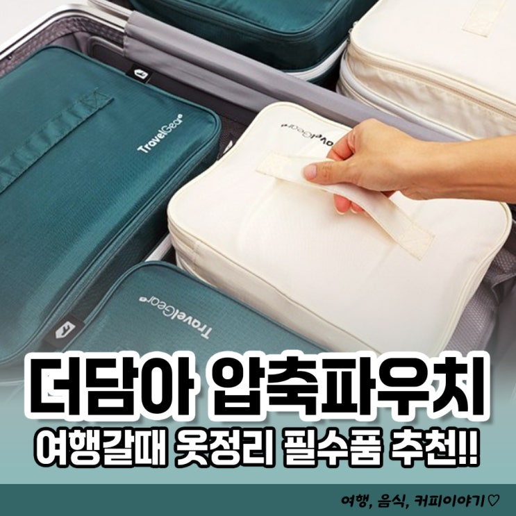  여행용 파우치 옷정리 필수품 ; 트래블기어 더담아 압축파우치