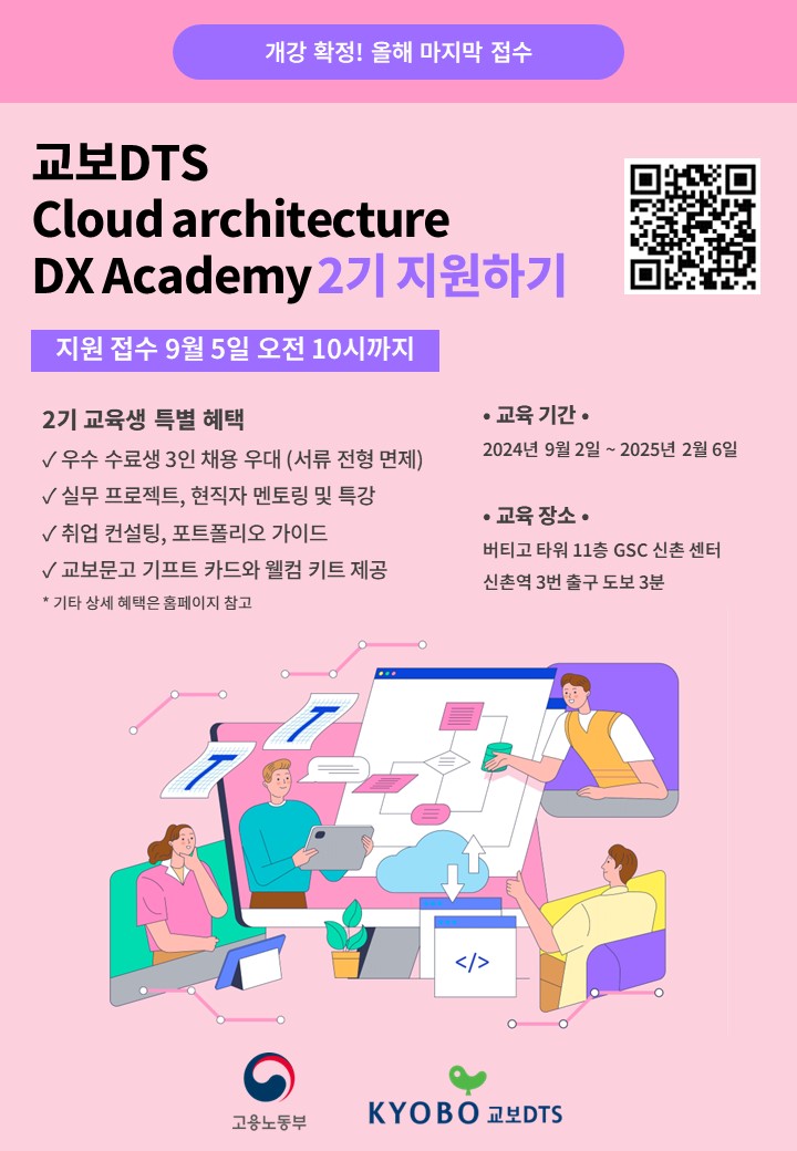  IT 클라우드 전문가 필수 교육! 교보 DTS Cloud architecture DX Academy 2기 교육 정보!