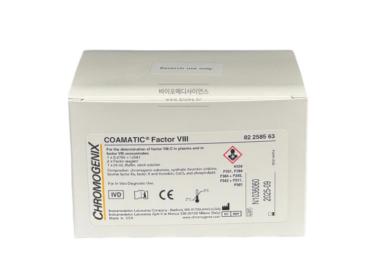  [Chromogenix] COAMATIC FACTOR VIII 제품 정보