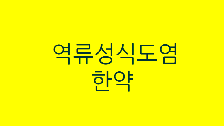  역류성식도염 한약 치료의 특징