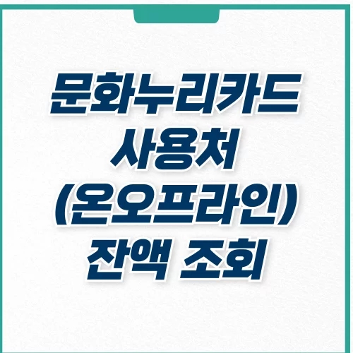  문화누리카드 온라인 오프라인 사용처, 잔액조회, 다이소, 편의점 가능할까?