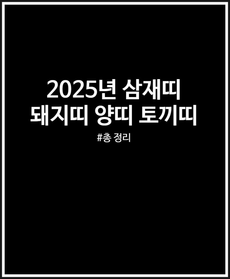  2025년 삼재띠 돼지띠 토끼띠 양띠 정리 (feat. 평삼재 복삼재 악삼재)
