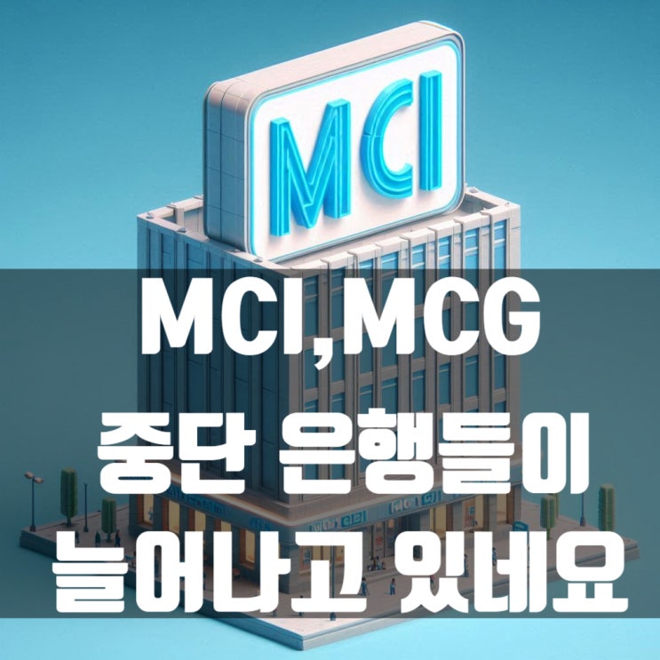  방공제 하지않는 MCI,MCG 중단된 은행들이 늘어나고 있는 상황입니다