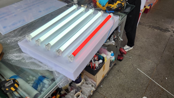  led 적색, 백색 투명 아크릴 5mm 박스 특별 제작 케이스