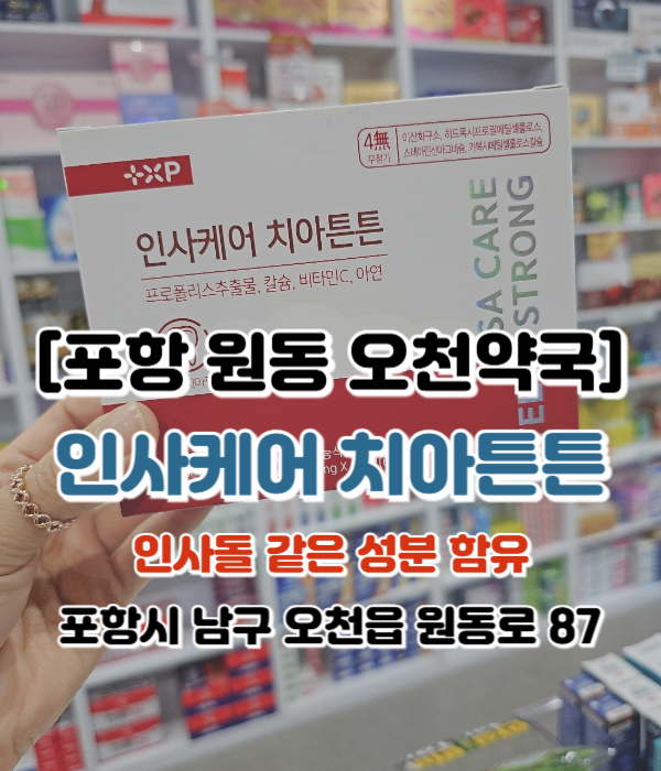  [포항 원동 오천약국] 플러스엑스팜 인사케어 치아튼튼 제2의 인사  돌 성분 효과 섭취방법