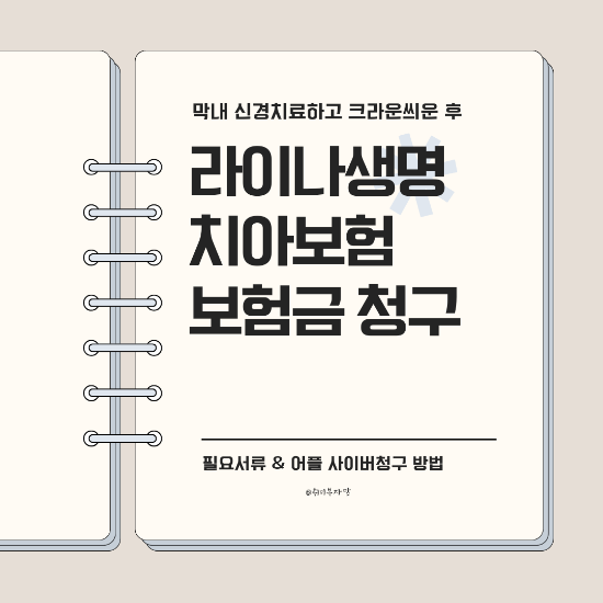 라이나 생명 치아보험 보험금 어플 청구방법과 서류