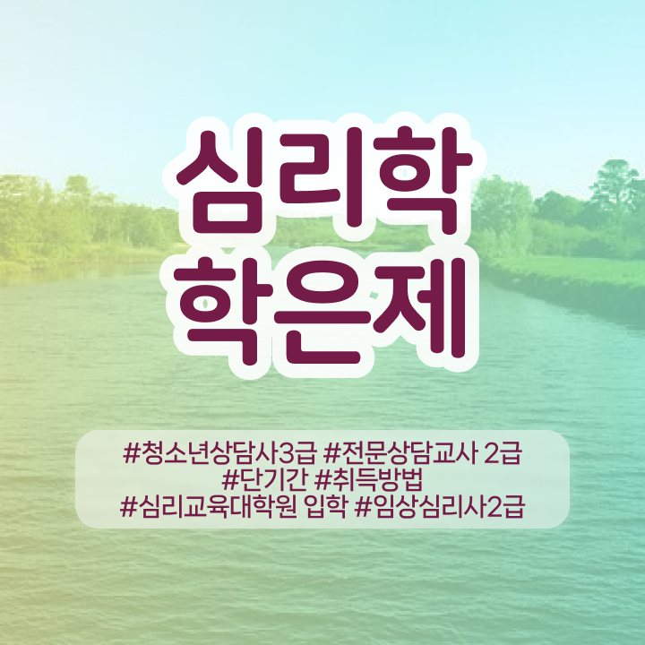  청소년 심리상담 , 심리학 전공 쉽고 빠르게 준비한 노하우