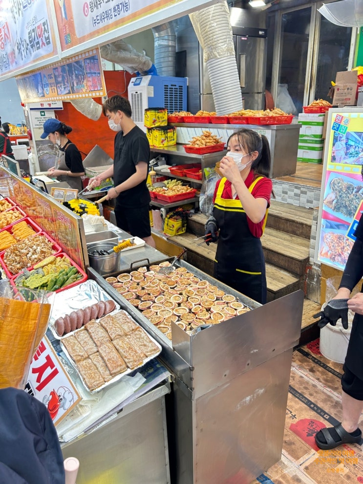  속초 중앙시장 맛집 황부자튀김 (대게튀김,오징어순대)