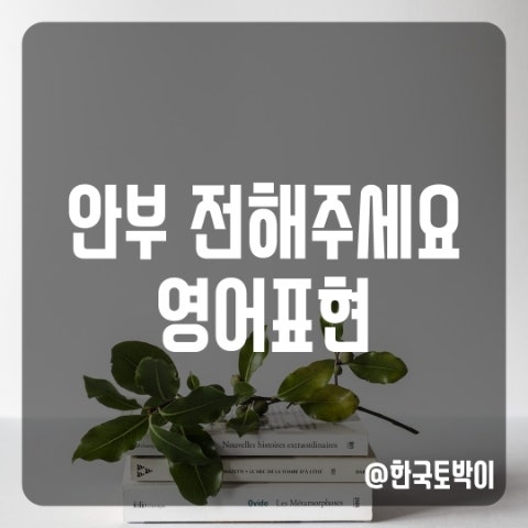  안부 전하다 안부 전해주세요 영어로