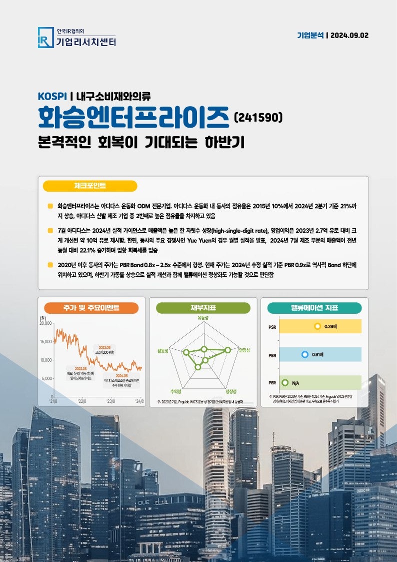 화승엔터프라이즈 본격적인 회복이 기대되는 하반기 : 네이버 블로그