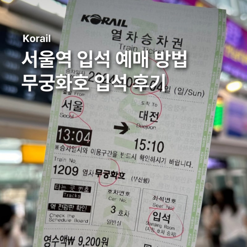 서울역 무궁화호 입석 예매 • 입석 꿀팁 후기 | 추석 기차 입석 잔여 좌석 확인 방법