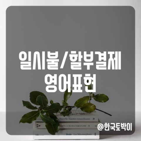  일시불 할부 카드결제 영어로 어떻게?