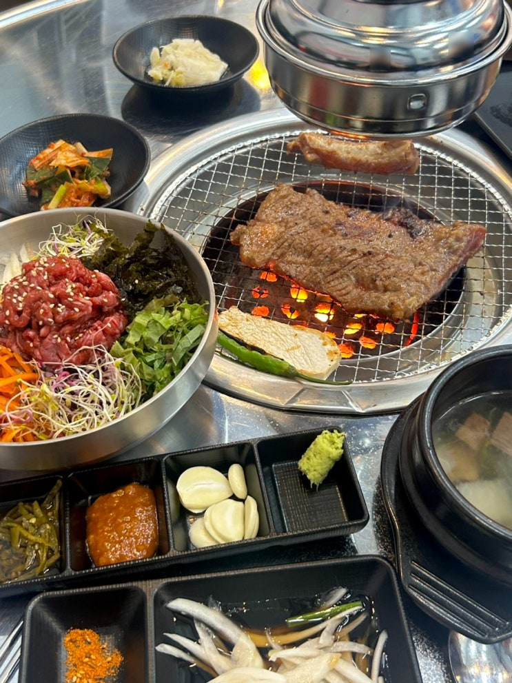  파주 다율동 맛집 해운대연탄생갈비 고깃집 후기