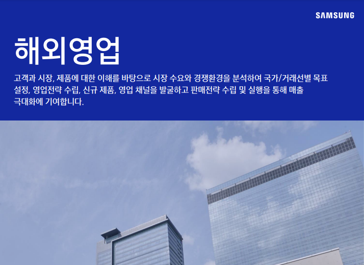  삼성전자DX 해외영업 JD 면접 & 자기소개서 항목