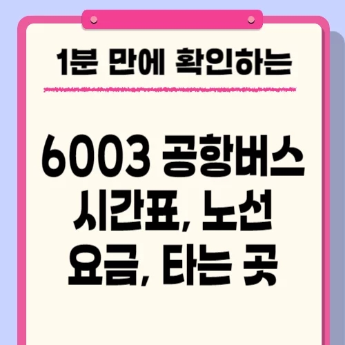  6003번 공항버스 시간표, 노선, 요금, 김포 인천공항 타는 곳
