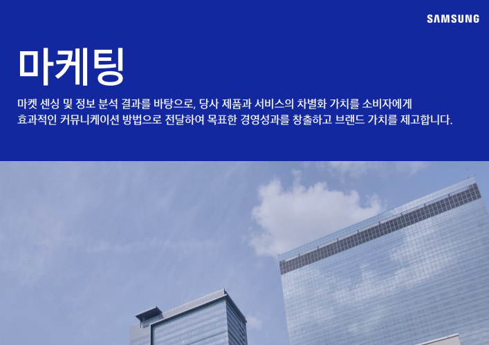  삼성전자DX 마케팅 JD 면접 & 자기소개서 항목