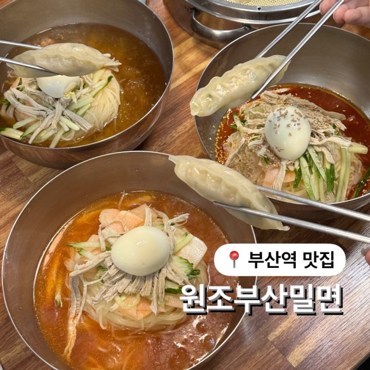  부산밀면맛집 원조부산밀면 물비빔+만두 강추