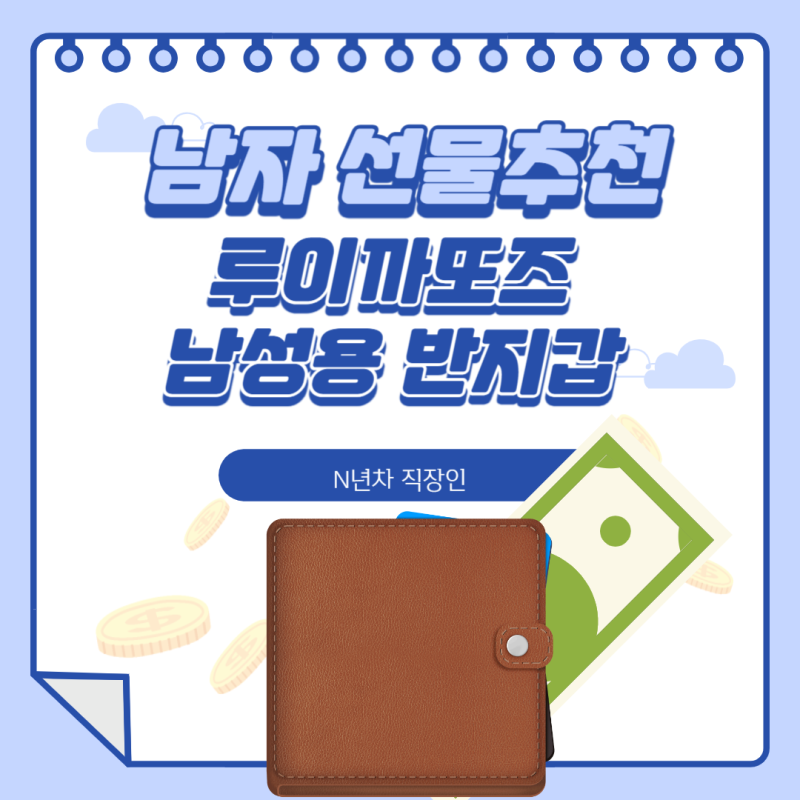 남자 생일선물, 루이까또즈 남성용 반지갑 무난한 브라운 원컬러 구매 후기 내돈내산!
