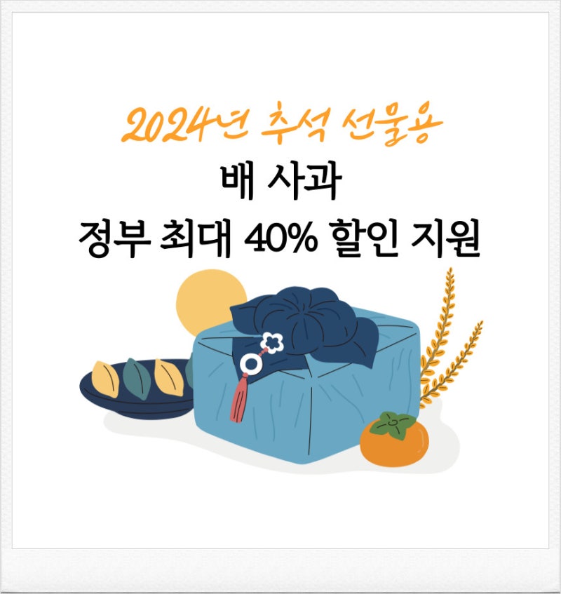 배시세 햇 사과시세 2024년 추석 선물용 본격 출하 정부 최대 40% 할인 지원까지