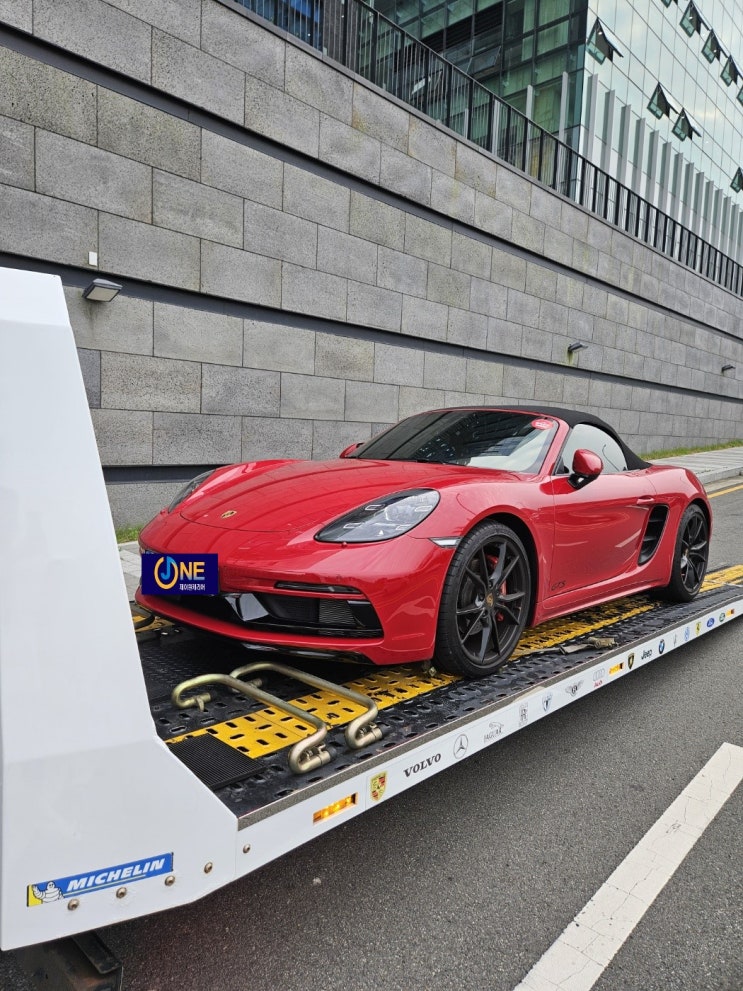  포르쉐 718 박스터 GTS 부산 기장 경동오토필드에서~경기도 용인시 고림동 단독캐리어탁송 카캐리어 어부바탁송 장거리탁송 수입차탁송 슈퍼카탁송비용. [제이원캐리어]