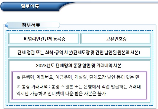 기부금대상민간단체(공익단체) 지정 신청 서류 기부금대상민간단체(공익단체) 지정 신청 서류
