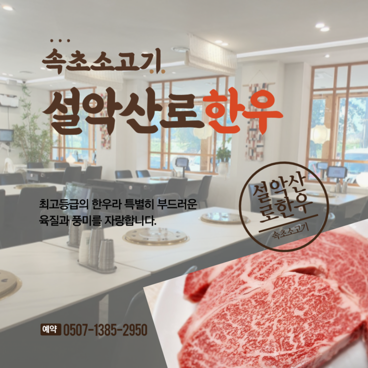 속초 소고기 맛집 프리미엄 한우 설악산로한우
