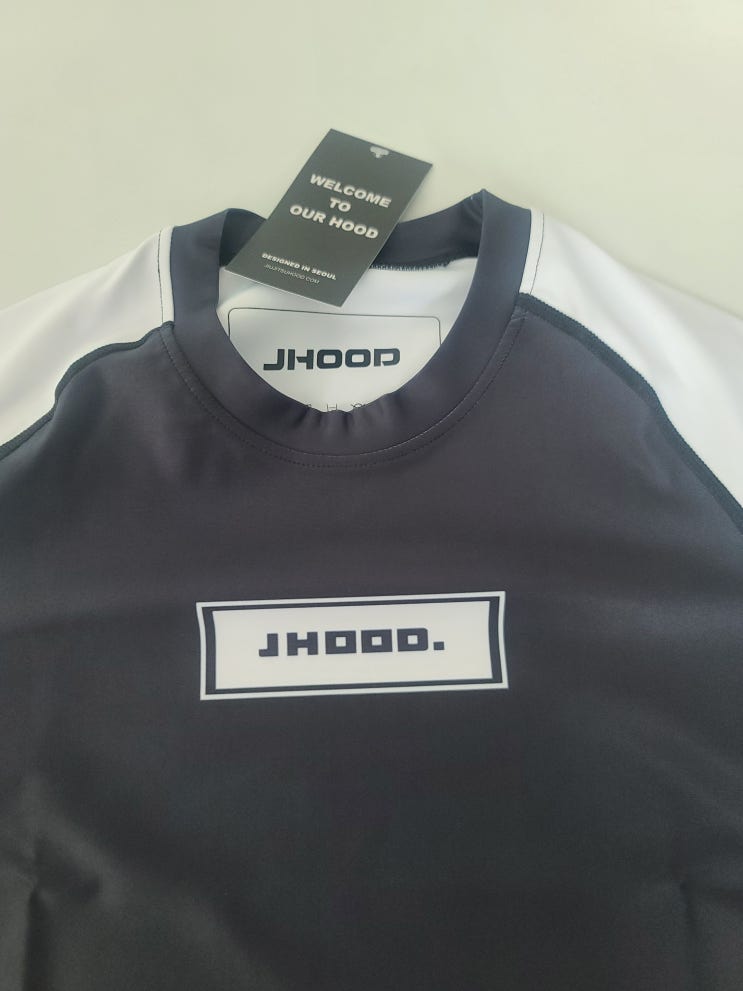  주짓수 운동복 Jhood 랭크. 24 래쉬가드 화이트 후기.