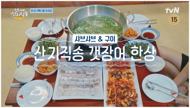  언니네산지직송 고성 갯장어 제철 식재료 노래방 국무총리상 장어구이 갯장어 샤부샤부 안은진 염정아 차태현 박준면 덱스 tvN