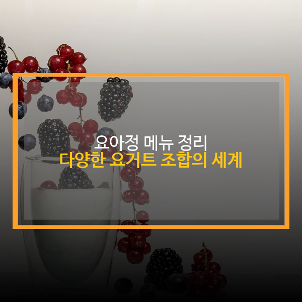  요아정 메뉴 정리 : 다양한 요거트 아이스크림 조합