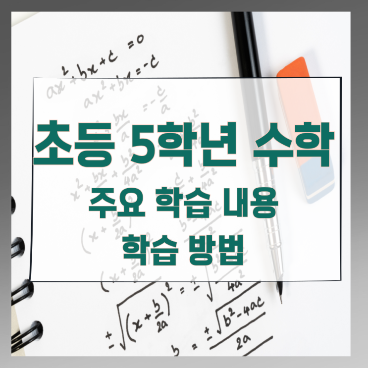 초등 5학년 수학 주요 학습 내용과 학습 방법 초등 5학년 수학 주요 학습 내용과 학습 방법
