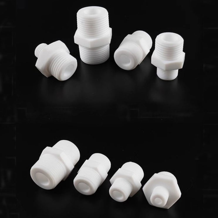  PTFE 테프론 나사산 어댑터 PT(R) Tap M to M 수나사-수나사 커넥터 테플론 Male to Male Connector
