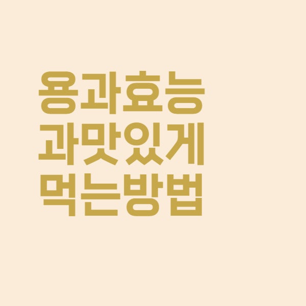  용과 효능과 맛있게 먹는 방법은 이렇습니다