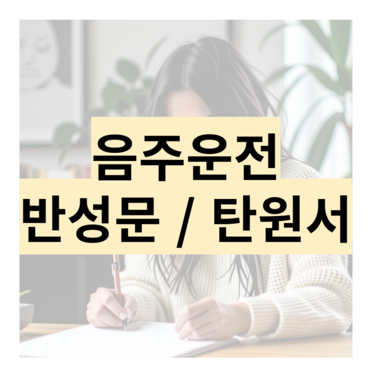  부산음주운전 벌금 선처 반성문, 탄원서 작성 방법