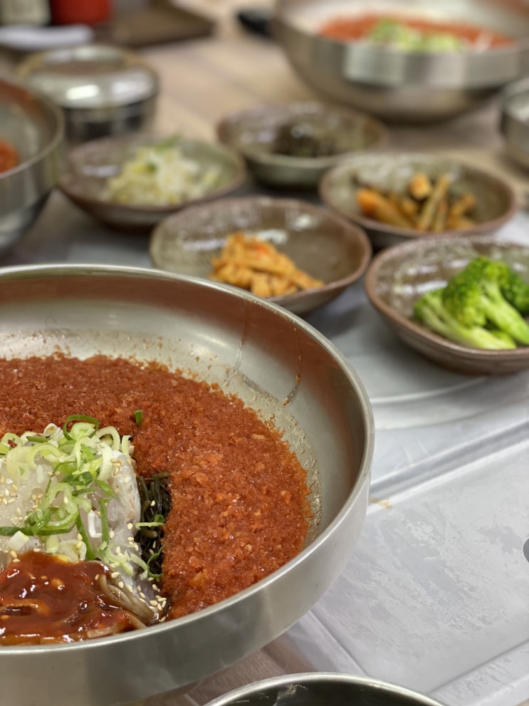  [기장 자매물회] 부산 기장 오시리아 아울렛 자매물회 기장횟집 참가자미회 맛집 BUSAN GIJANG COLD RAW FISH SOUP