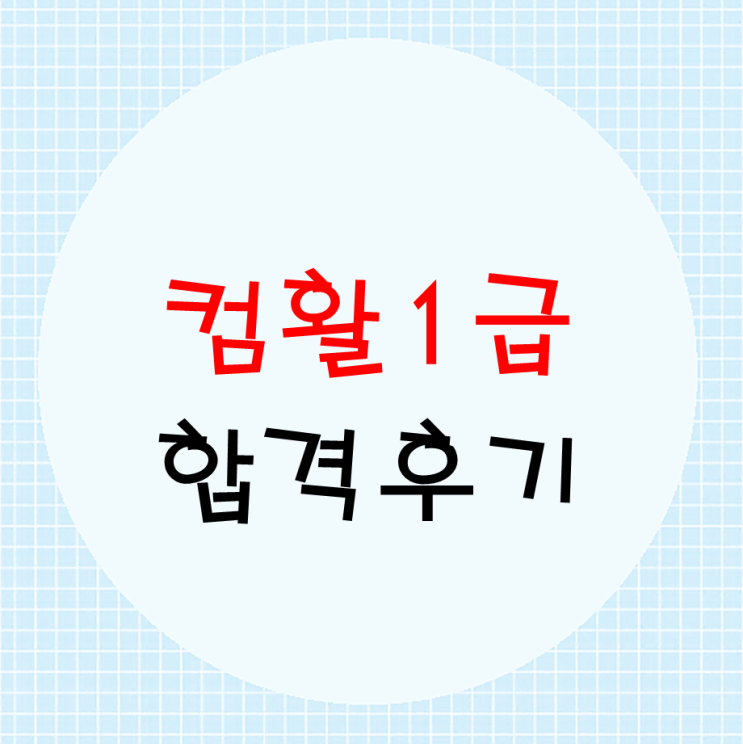  컴퓨터활용능력 1급 실기 합격후기