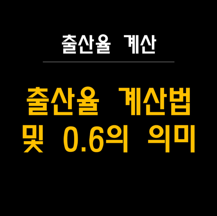  대한민국 출산율의 충격적 현실: 0.6의 의미와 계산법