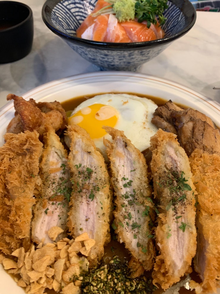  용인 죽전 단국대 맛집 - 호식당, 연어 덮밥 돈까스 카레