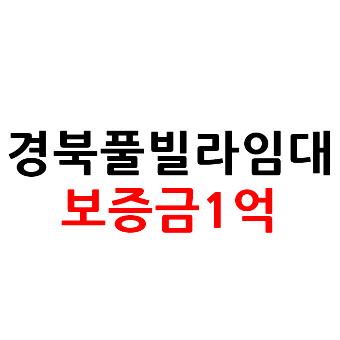  보증금1억 경북 풀빌라 펜션 임대