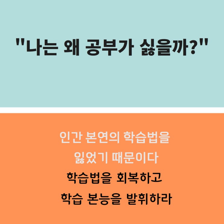  학습법 강의 : 자기주도 학습, 자기주도적 인생을 위해 반드시 알아야 할 올바른 학습법